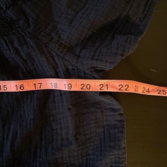 Time and Tru XL 100% Cotton Navy Blue Short Sleeve Blouse - Picture 7 of 8